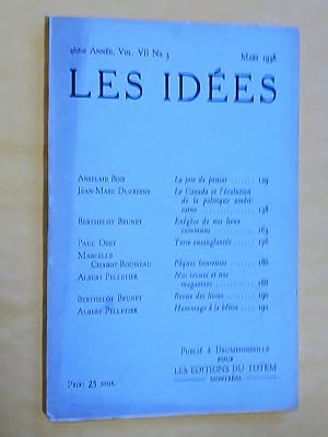 Image du vendeur pour Les Ides, revue mensuelle rdige en collaboration 4me anne, vol. VII, no 3, mars 1938 mis en vente par Claudine Bouvier
