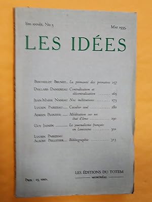Image du vendeur pour Les Ides, revue mensuelle rdige en collaboration, 1re anne, vol. I, no 5, mai 1935 mis en vente par Claudine Bouvier