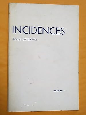 Immagine del venditore per Incidences, revue littraire, no 1, novembre 1962 venduto da Claudine Bouvier