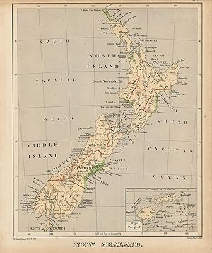 Bild des Verkufers fr Royal Relief Atlas of All Parts of the World 1885 - New Zealand zum Verkauf von Art Source International Inc.