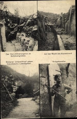 Ansichtskarte / Postkarte Aisne Frankreich, Deutsche Soldaten in Uniformen, Schützengraben, Solda...