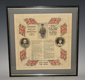 A Rare Antique Souvenir of a Royal Visit of H.R.H. Prince of Wales to Cardiff 11th May 1935 Handk...