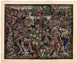 Antique Drawing-BATUAN-BALI-DEMONS-INDONESIA-Anonymous-ca. 1960