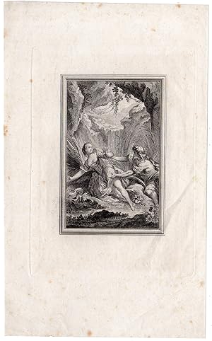 Antique Print-FALLING GIRL-BOY-ROMANCE-LANDSCAPE-Eisen-1762