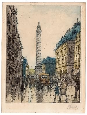 Antique Print-COLUMN-PLACE DE LA BASTILLE-Baron-1920 -1930