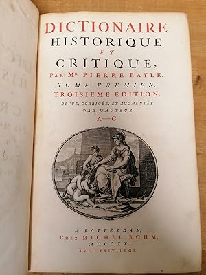 Bild des Verkufers fr Dictionnaire historique et critique. zum Verkauf von Librairie Vignes Online