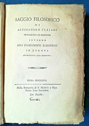 Flajani, Saggio filosofico intorno agli Stabilimenti scientifici. Medicina 1807