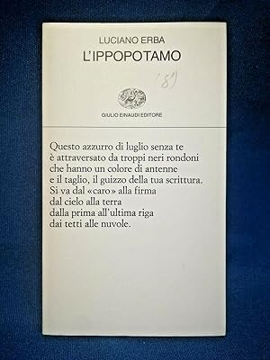 Luciano Erba, L'ippopotamo. Einaudi 1989 Poesia Perfetto