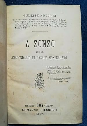 Niccolini, A zonzo per il circondario di Casale Monferrato. 1877 Piemonte Ottimo