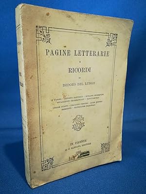 Isidoro Del Lungo, Pagine letterarie e ricordi. Parini, Dante, ecc. 1893.