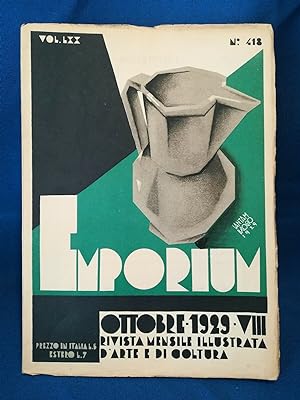 Emporium ottobre 1929. Brossura illustrata Santambrogio Rivista mensile d'arte