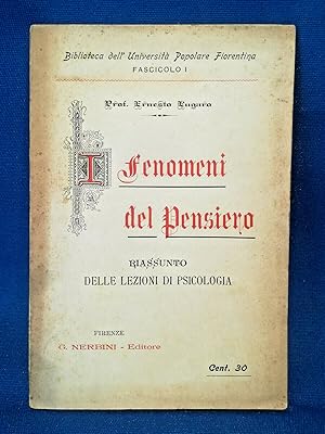 Lugaro, I fenomeni del pensiero. Riassunto delle lezioni di psicologia 1902