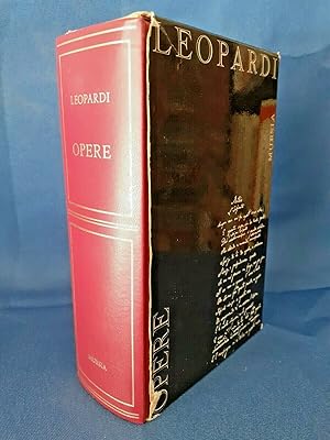 Getto, Opere di Giacomo Leopardi. Sanguineti Canti Poesia Zibaldone Mursia 1966