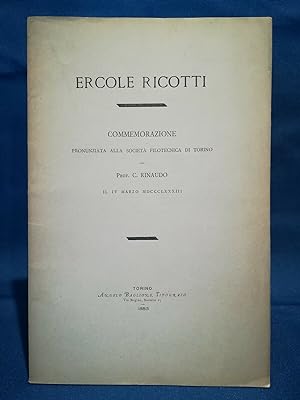 Ricotti, Commemorazione del Prof. C. Rinaudo. Società filotecnica, Baglione 1883