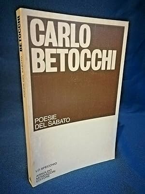 Betocchi, Poesie del sabato 1930-1980. Prima edizione Autografo Poesia Ottimo