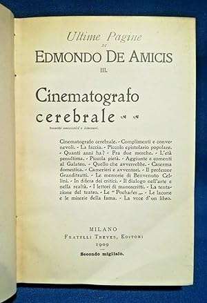 De Amicis, Cinematografo cerebrale, bozzetti umoristici e letterari. Traves 1909