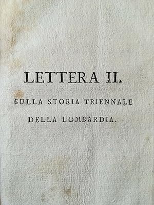 Sulla storia triennale della Lombardia. Seconda lettera. Politica Cisalpina 1799