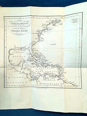 Irving, Viaggi e scoperte dei Compagni di Colombo. Prima ed. italiana 1842 Carta