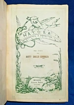 Cornalia, La natura rappresentata e descritta. 4 Tavole Completo Legatura 1860