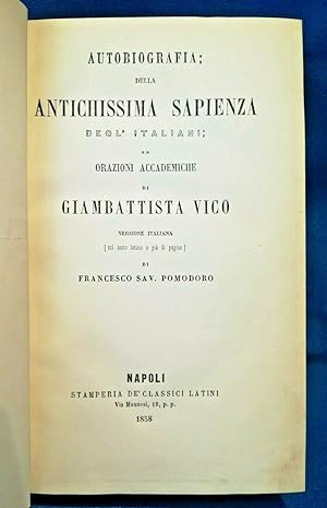 Giambattista Vico, Opere. 7 Volumi in tre tomi. Versione di F. Pomodoro Completo