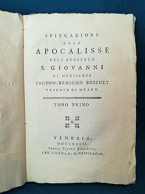 Bossuet, Spiegazione dell'Apocalisse dell'Apostolo S. Giovanni. 3 Vol. completo