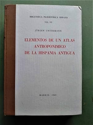 Imagen del vendedor de Elementos de un Atlas Antroponmico de la Hispania Antigua. a la venta por Carmichael Alonso Libros
