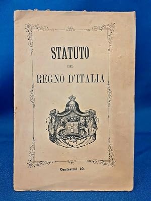 Statuto del Regno d'Italia. Salani, 1890. Brossura editoriale. Storia. Ottimo