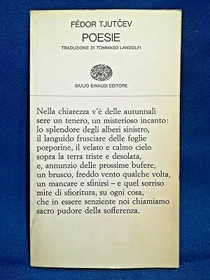 Tjutcev, Poesie. Tommaso Landolfi. Einaudi, Collezione di Poesia, 1964 Ottimo