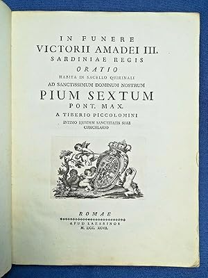 Piccolomini, In funere Victorii Amadei III sardiniae Regis. illustrato. Perfetto