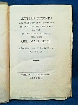 Guasco, Lettera seconda del Primero di Mondorbopoli sopra le censure. 1791