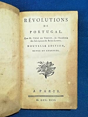 De Vertot, Révolutions de Portugal. Parigi 1792 Bella legatura coeva