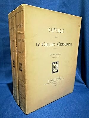 Giulio Ceradini. Opere. 2 Vol. Hoepli 1906. Medicina Scienze, Ottimo Completo