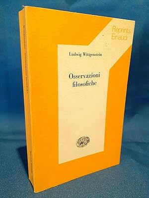 Wittgenstein Osservazioni filosofiche. Linguaggio Filosofia Campo visivo Einaudi