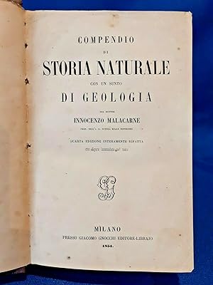 Malacarne, Compendio di storia naturale con un sunto di Geologia 1854 Illustrato