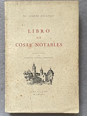 Seller image for LIBRO DE COSAS NOTABLES de la Villa de Castelln de La Plana. for sale by Auca Llibres Antics / Yara Prez Jorques