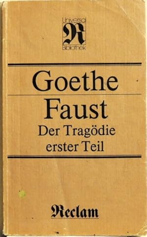 Bild des Verkufers fr Faust: Der Tragdie ;Erster Teil; zum Verkauf von Peter-Sodann-Bibliothek eG