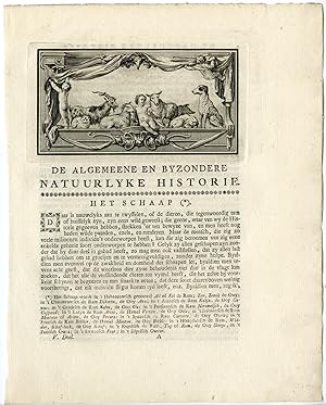 Bild des Verkufers fr Antique Print-TITLE VIGNETTE-DOMESTICATED ANIMALS-DOG-SHEEP-CAT-Buffon-1775 zum Verkauf von Pictura Prints, Art & Books