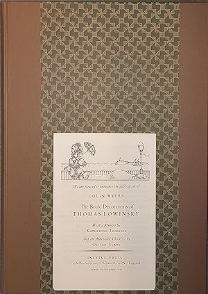 Seller image for The Book Decorations Of Thomas Lowinsky for sale by Clarendon Books P.B.F.A.