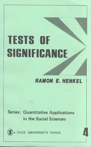 Imagen del vendedor de Tests of Significance a la venta por GreatBookPrices