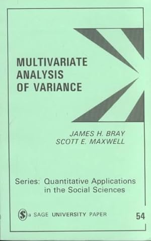 Imagen del vendedor de Multivariate Analysis of Variance a la venta por GreatBookPrices