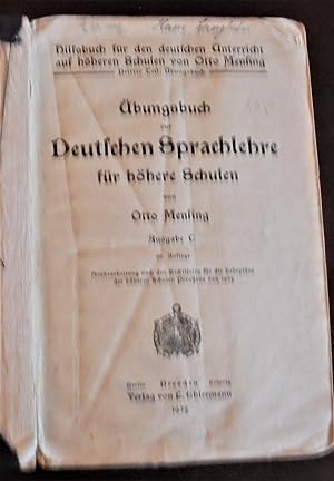 Übungsbuch der Deutschen Sprachlehre für höhere Schulen Ausgabe C