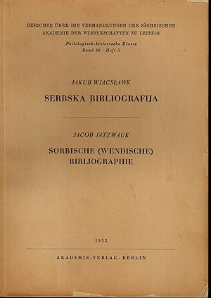 Serbska Bibliografija. Sorbische (wendische) Bibliographie