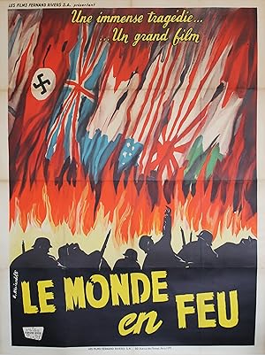 "LE MONDE EN FEU" Documentaire réalisé par Alexandre RONZONI et Cesare RIVELLI en 1958 / Affiche ...