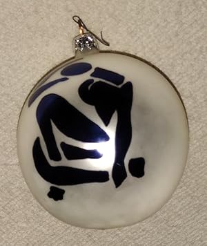 Henri Matisse's "Nu Bleu; Femme Assise. No 4; Seated Woman" Blown Glass Christmas Ornament