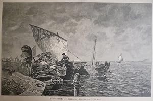 Holzstich - Venetianische Fischerboote.