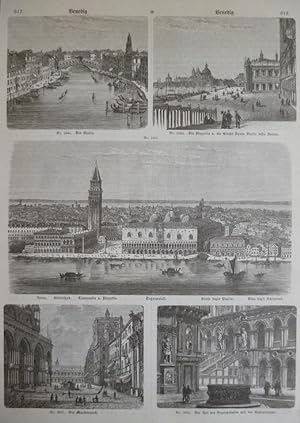 Holzstich - Ansichten von Venedig. (Vielansicht)