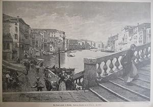 Holzstich - Am Canal grande in Venedig.