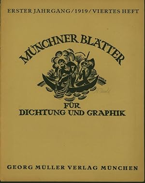 Titelblatt (Vorderdeckel) der Zeitschrift: Münchner Blätter für Dichtung und Graphik. Erster Jahr...