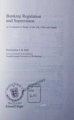 Seller image for Banking regulation and supervision. A comparative study of the uk, usa and japan. for sale by Antiquariat Bookfarm