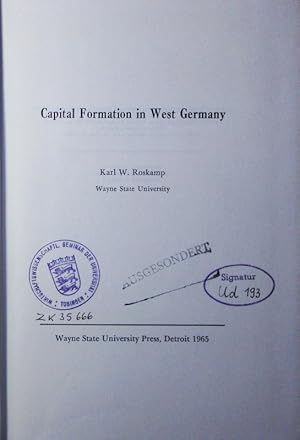 Bild des Verkufers fr Capital formation in West Germany. zum Verkauf von Antiquariat Bookfarm